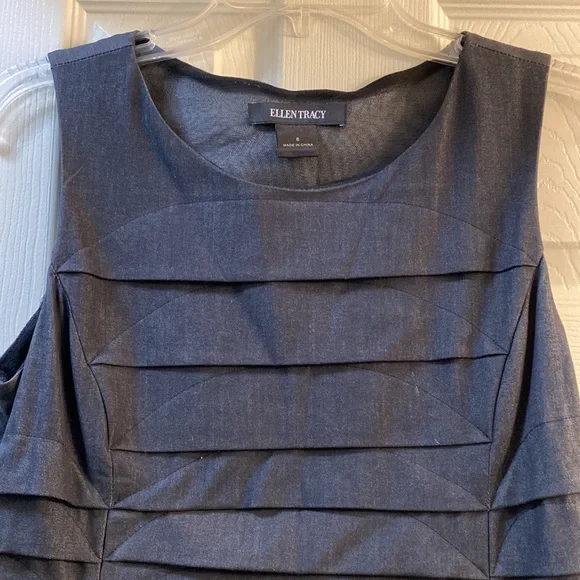 Ellen Tracy dark gray paneled dress - Picture 2 of 9